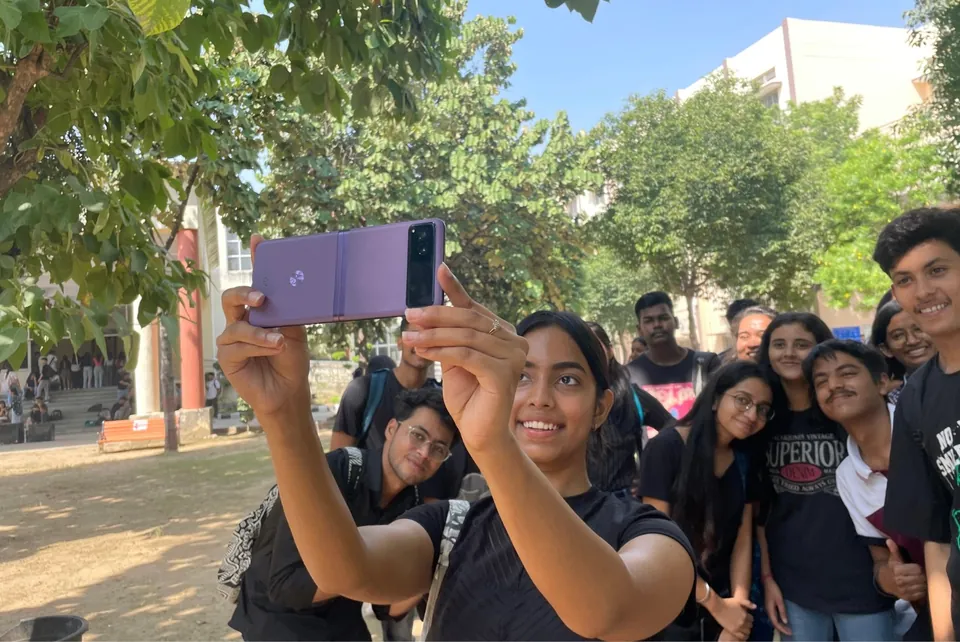 Group of college students at a Motorola campus event